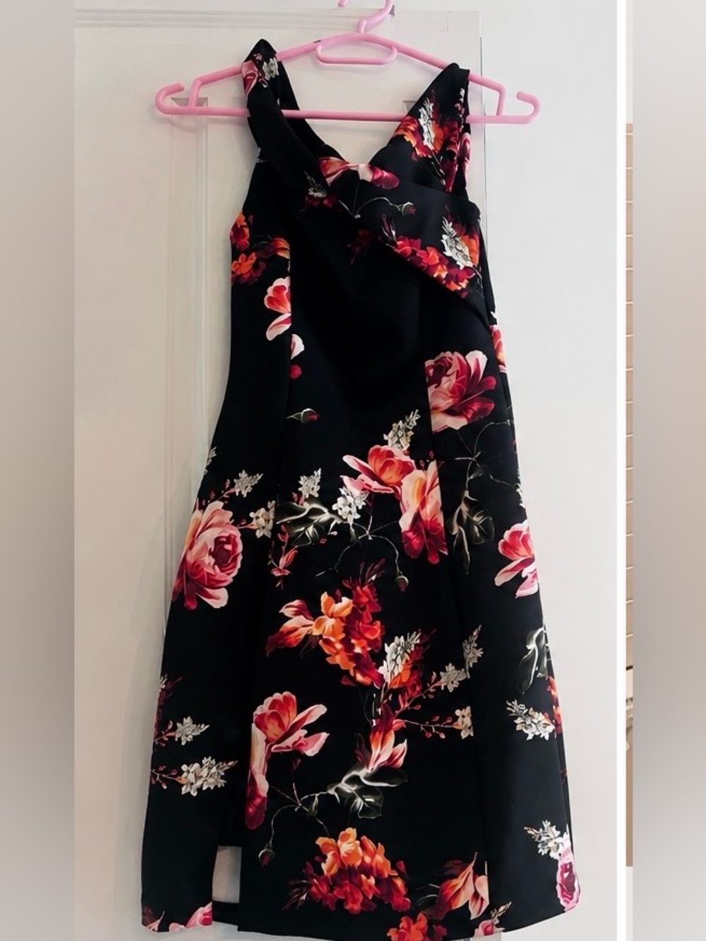 Guess Black Dress with Pink and Orange Floral Print